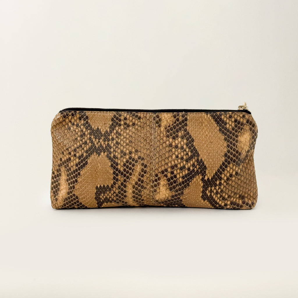 Sienna Tassel Python Clutch Brown
