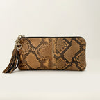 Sienna Tassel Python Clutch Brown