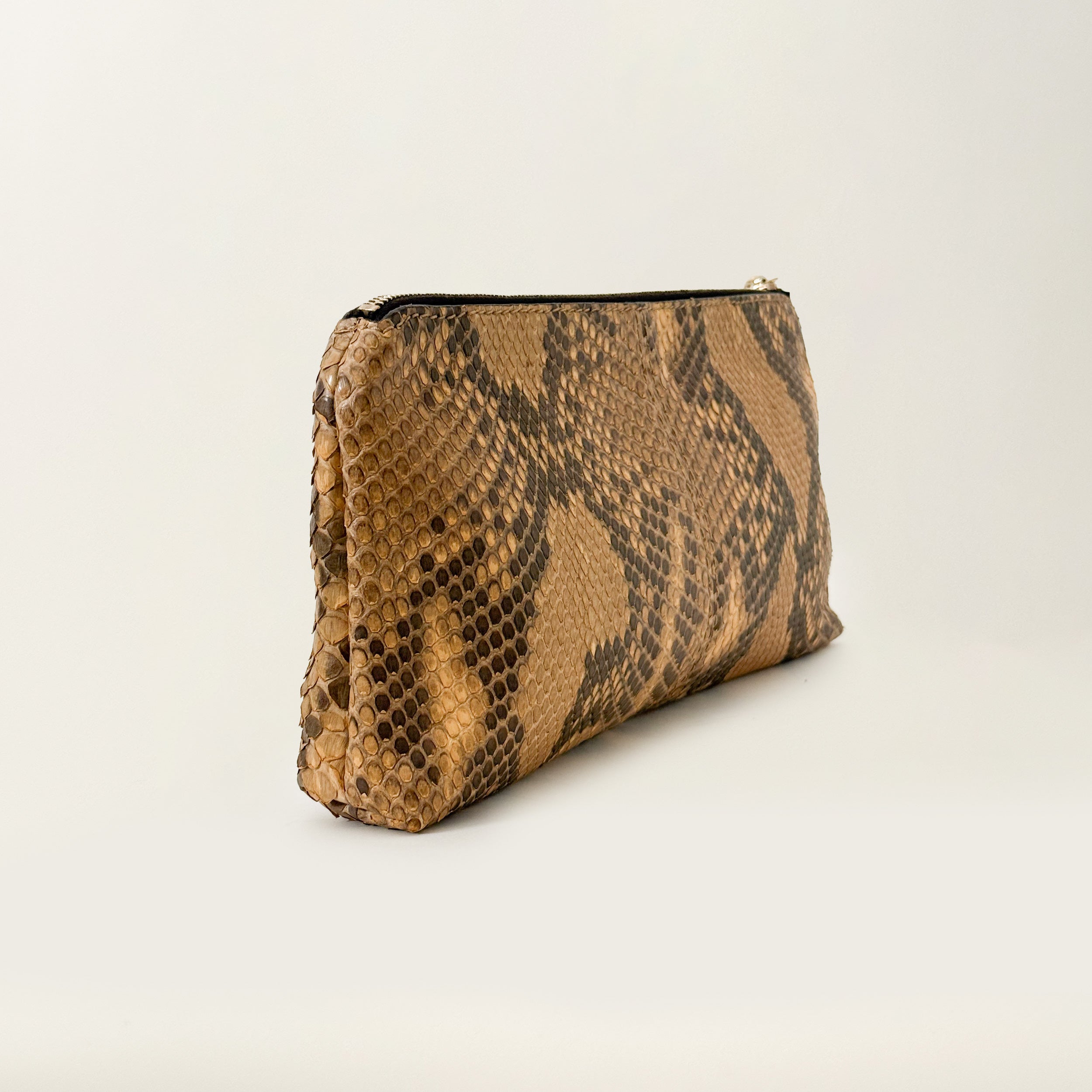 Sienna Tassel Python Clutch Brown