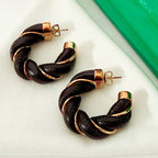 Twist Hoop Earrings Fondant brown
