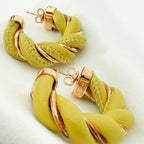 Twist Hoop Earrings Mirabelle yellow