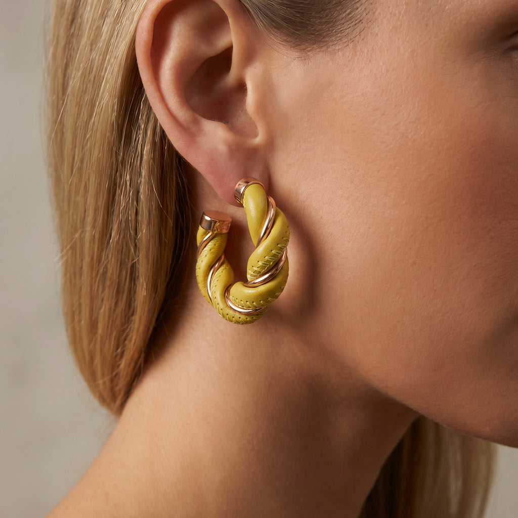 Twist Hoop Earrings Mirabelle yellow