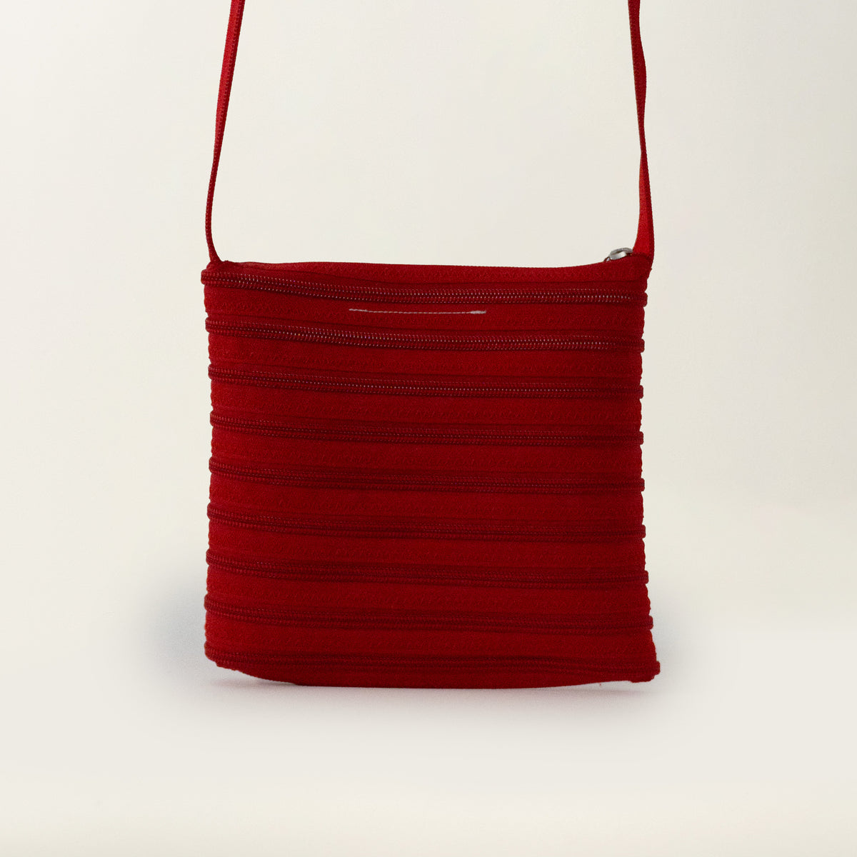 MM6 Zip Tape Bag Red