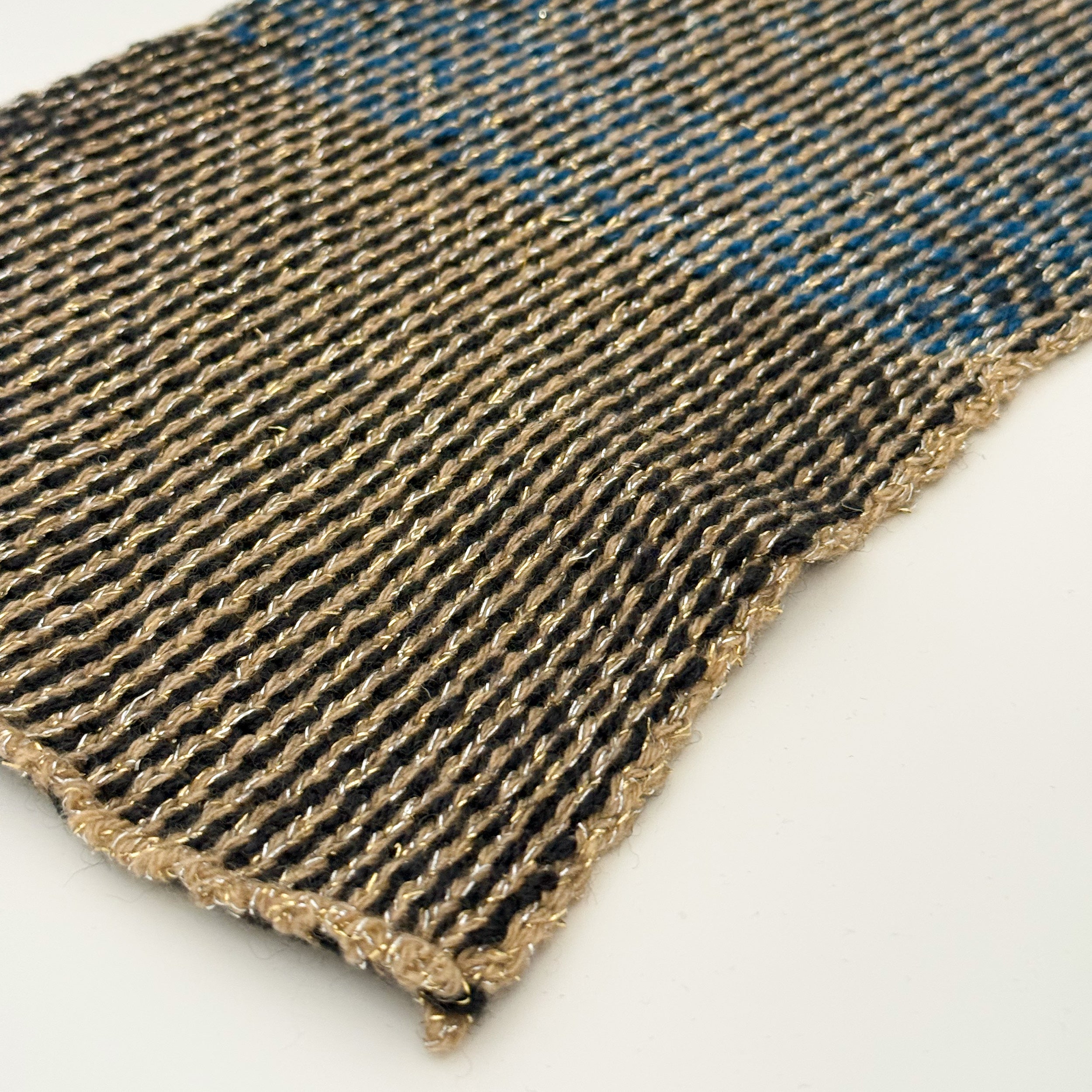 Wool Scarf Black Turquoise Gold